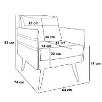 Kit 01 Namoradeira E 01 Poltrona Suede Bege - 2