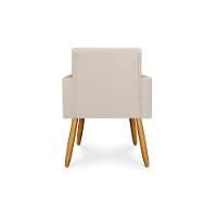 Kit 10 Poltronas Nina Decorativa Para Recepção Courino Bege - 3