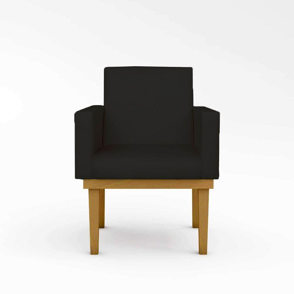 Kit 02 Poltronas Courino Cor preto - 4