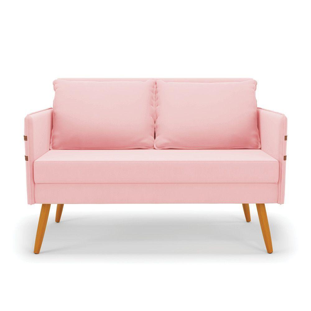 Kit 01 Namoradeira E 01 Poltrona Suede Ma30 Rosa Bebê - 7