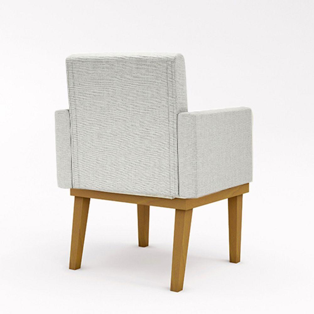 Poltrona Base + Reforçada Tecido Linho Cor linho Bege - 3