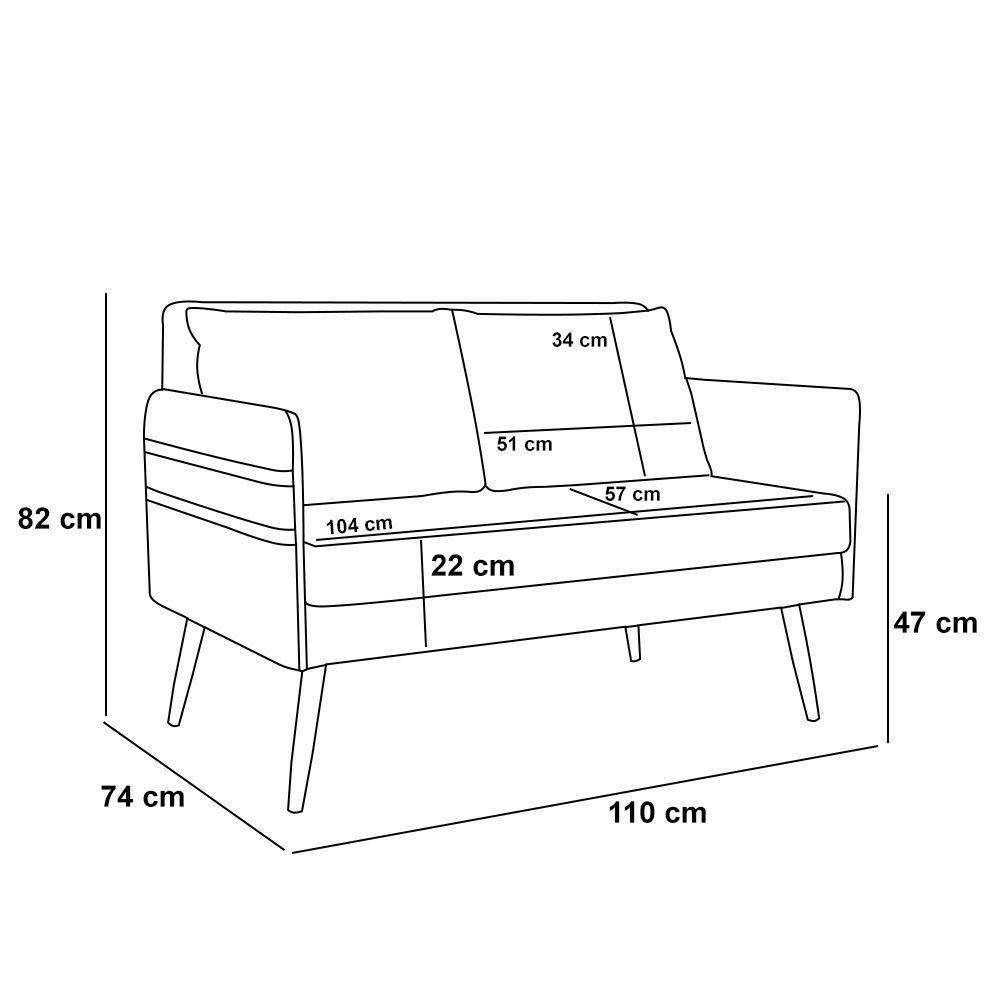 Kit 01 Namoradeira E 01 Poltrona Suede Ma30 Marrom Rato - 3