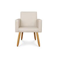 Kit 10 Poltronas Decorativa Recepção Courino courino Bege