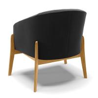 Kit 02 Poltronas Preto Base Madeira Castanho - 5