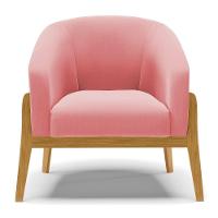 Kit 02 Poltronas Stella Suede Base Madeira Castanho - D'rossi Cor Rose - 7