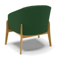 Poltrona Stella Veludo Base Madeira Castanho - D'rossi Cor Verde - 5