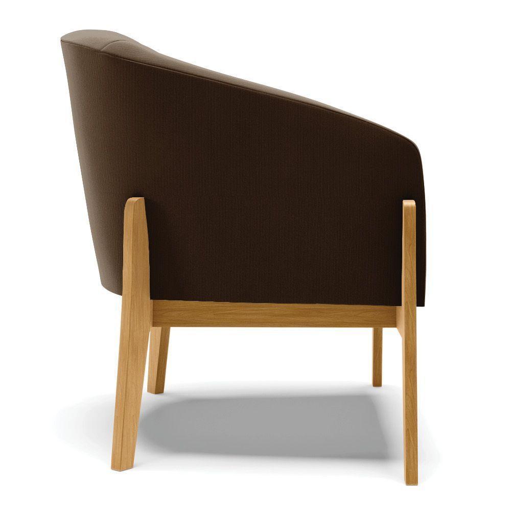 Kit 02 Poltronas Stella Suede Base Madeira Castanho - D'rossi Cor Marrom - 6