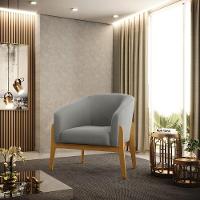 Kit 02 Poltronas Base Madeira Castanho Cor Grafite - 8