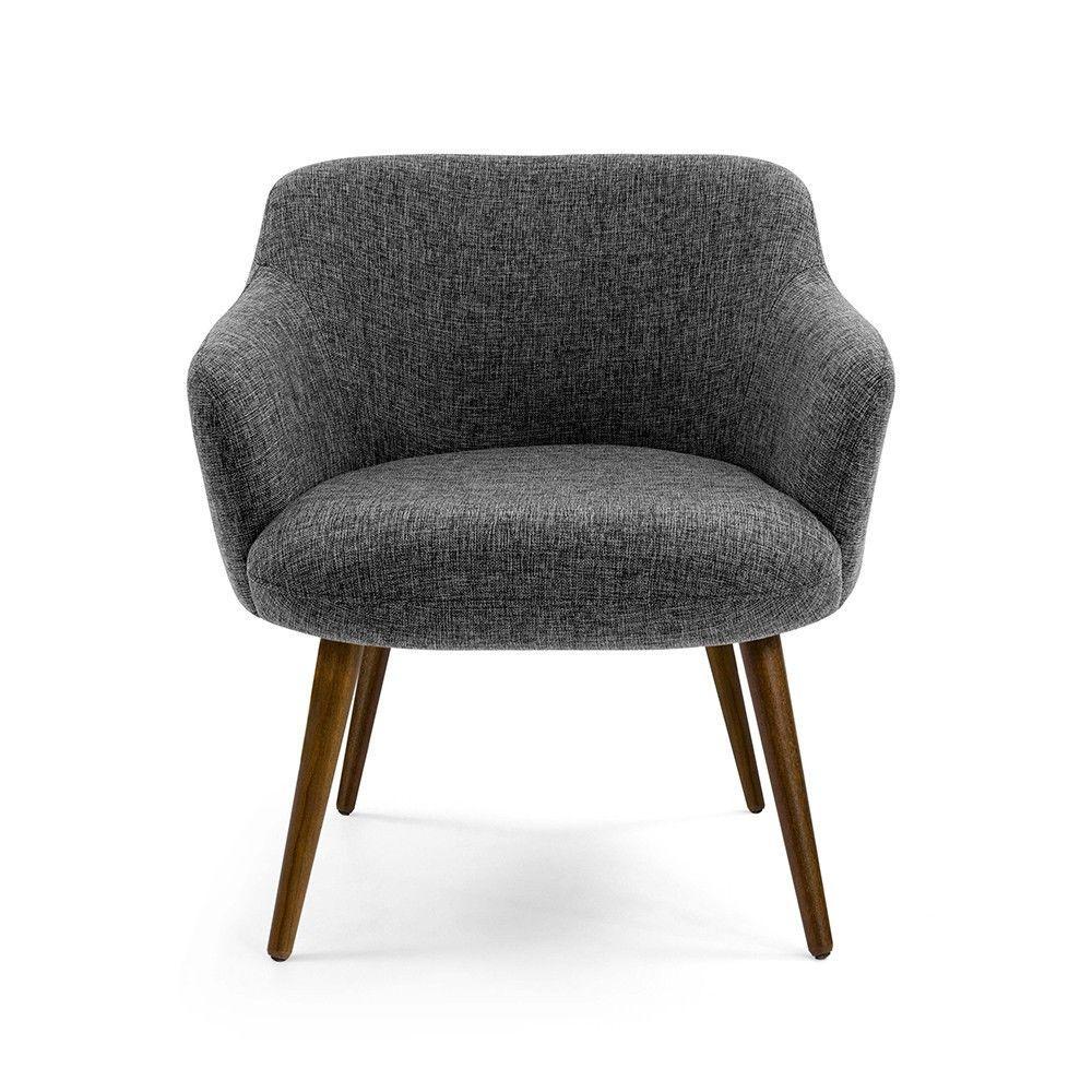 Poltrona Jade Linho Mescla Pés Palito Madeira D'Rossi - 4