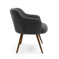 Poltrona Jade Linho Mescla Pés Palito Madeira D'Rossi - 5