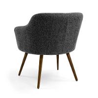 Poltrona Jade Linho Mescla Pés Palito Madeira D'Rossi - 6