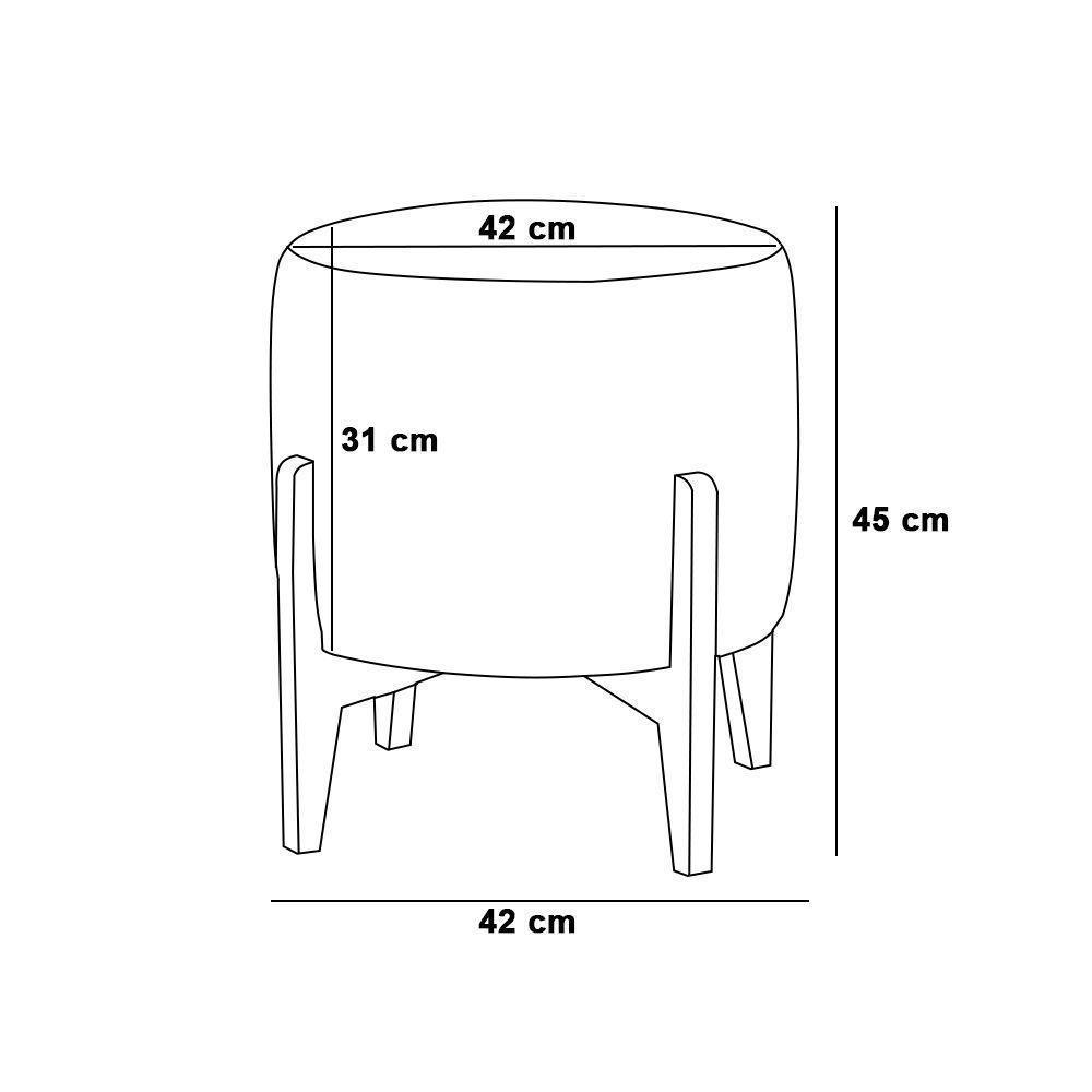 Kit 01 Poltrona E 01 Puff Marrom Base Madeira Castanho - 2