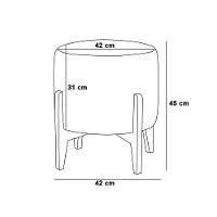 Kit 01 Poltrona E 01 Puff Marrom Base Madeira Castanho - 2