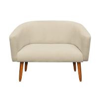 Kit 1 Namoradeira 2L e 2 Poltronas Giratória Linho Areia - 2