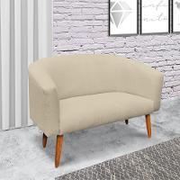 Kit 1 Namoradeira 2L e 2 Poltronas Giratória Linho Areia