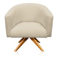 Kit 1 Namoradeira 2L e 2 Poltronas Giratória Linho Areia - 7