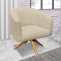 Kit 1 Namoradeira 2L e 2 Poltronas Giratória Linho Areia - 8