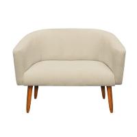 Kit 1 Namoradeira 2L e 2 Poltronas Giratória Linho Areia - 9