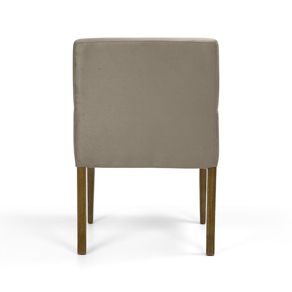 Poltrona Ana Veludo Marrom Base de Madeira D'Rossi - 2