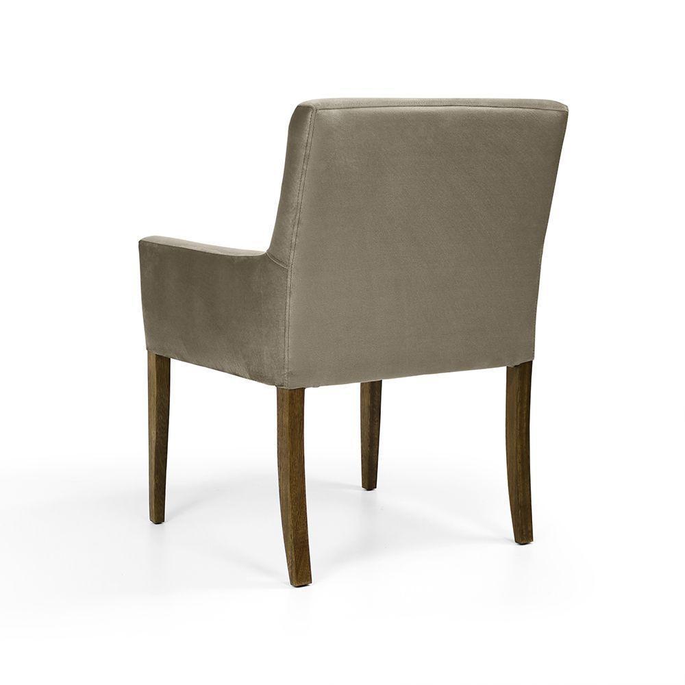 Poltrona Ana Veludo Marrom Base de Madeira D'Rossi - 7