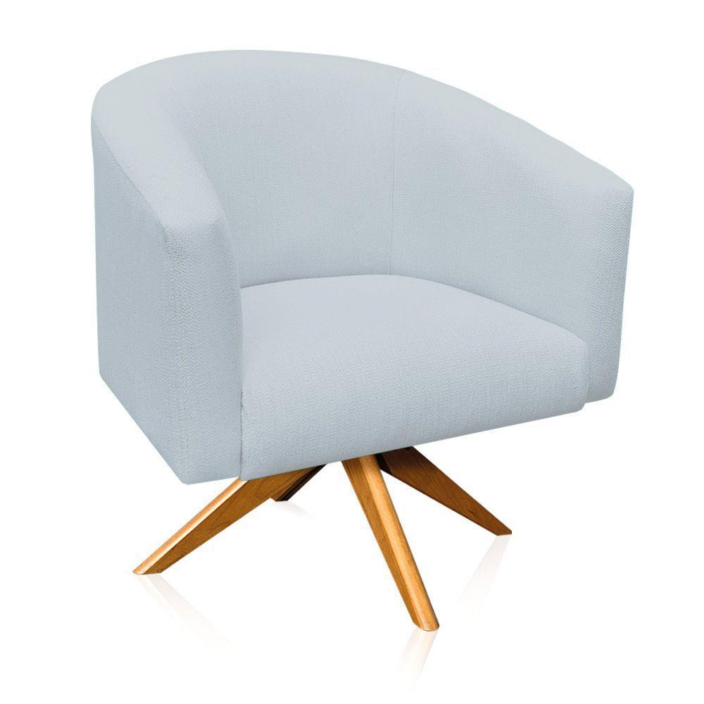 Kit 1 Namoradeira 2L 2 Poltronas Giratória Linho Cinza Claro - 10