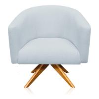 Kit 1 Namoradeira 2L 2 Poltronas Giratória Linho Cinza Claro - 10