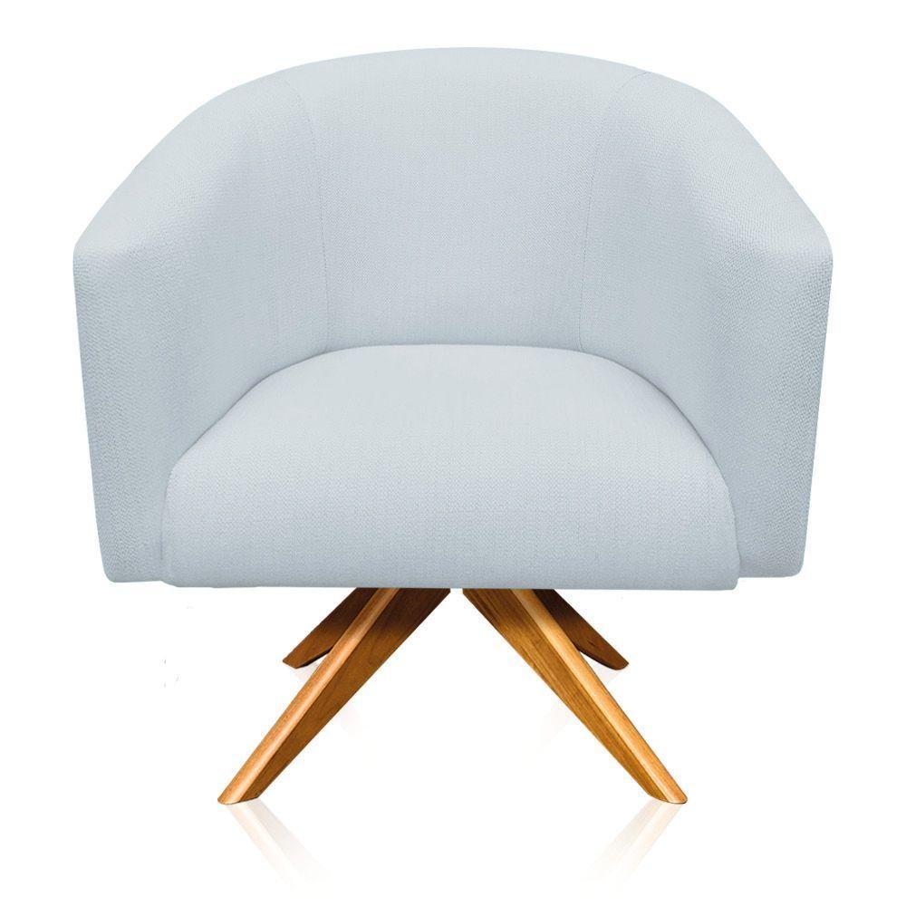 Kit 1 Namoradeira 2L e 1 Poltrona Giratória Linho Cinza Claro - 8