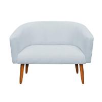 Kit 1 Namoradeira 2L e 1 Poltrona Giratória Linho Cinza Claro - 2