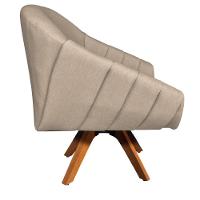 Poltrona Giratória Giovana Linho Grosso Bege Base Giratória - 3