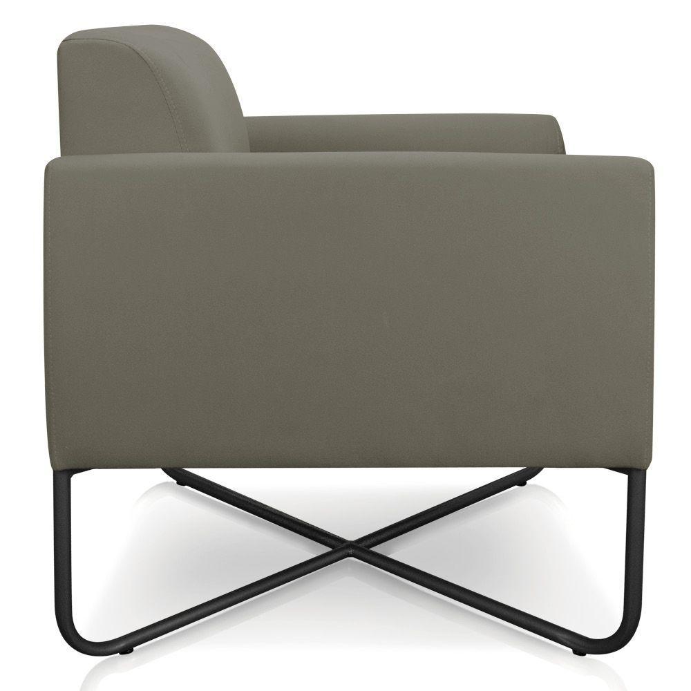 Kit 02 Poltronas Marisa Suede Base X Industrial Marrom Rato - 2