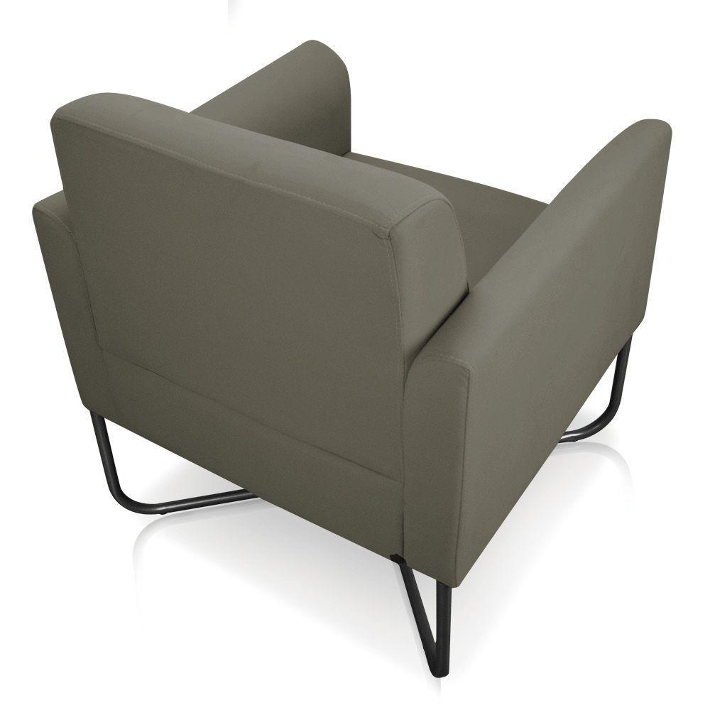 Kit 02 Poltronas Marisa Suede Base X Industrial Marrom Rato - 3