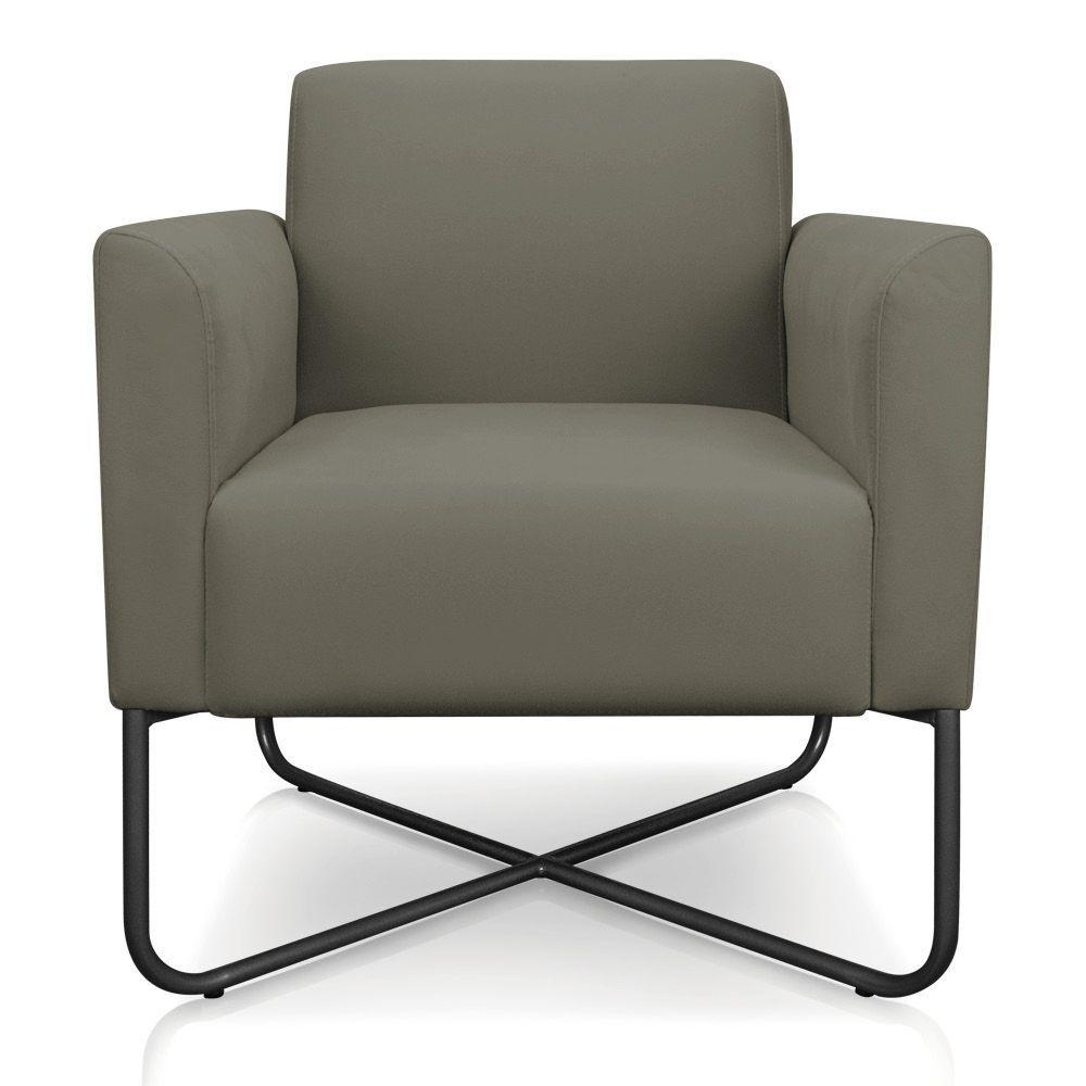 Kit 02 Poltronas Marisa Suede Base X Industrial Marrom Rato - 5