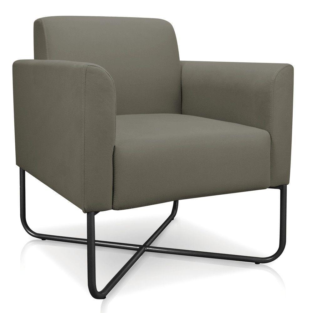 Kit 02 Poltronas Marisa Suede Base X Industrial Marrom Rato - 6