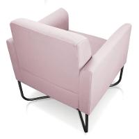 Kit 02 Poltronas Marisa Suede Base X Industrial Rosa Bebê - 15