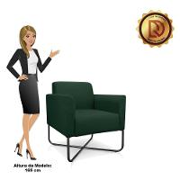 Kit 02 Poltronas Marisa Suede Preta Base X Industrial Verde - 5