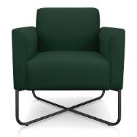 Kit 02 Poltronas Marisa Suede Preta Base X Industrial Verde - 6