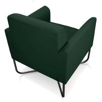 Kit 02 Poltronas Marisa Suede Preta Base X Industrial Verde - 8