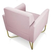 Kit 02 Poltronas Marisa Suede Base X Industrial Rosa Bebê - 2