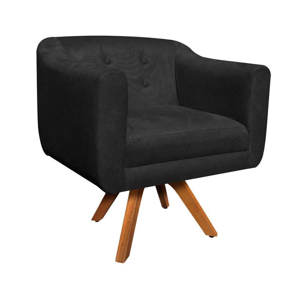 Kit 02 Poltronas Giratória Julia Preto - 3