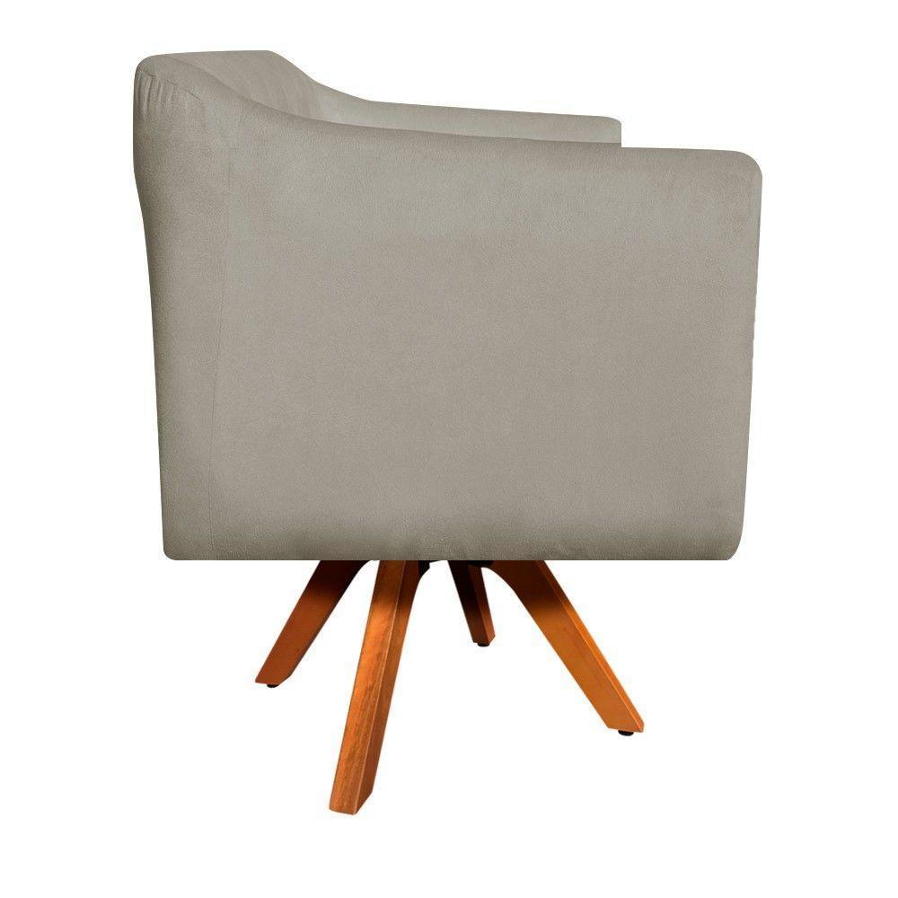 Kit 02 Poltronas Giratória Julia Marrom Rato - 11