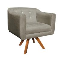 Kit 02 Poltronas Giratória Julia Marrom Rato - 8