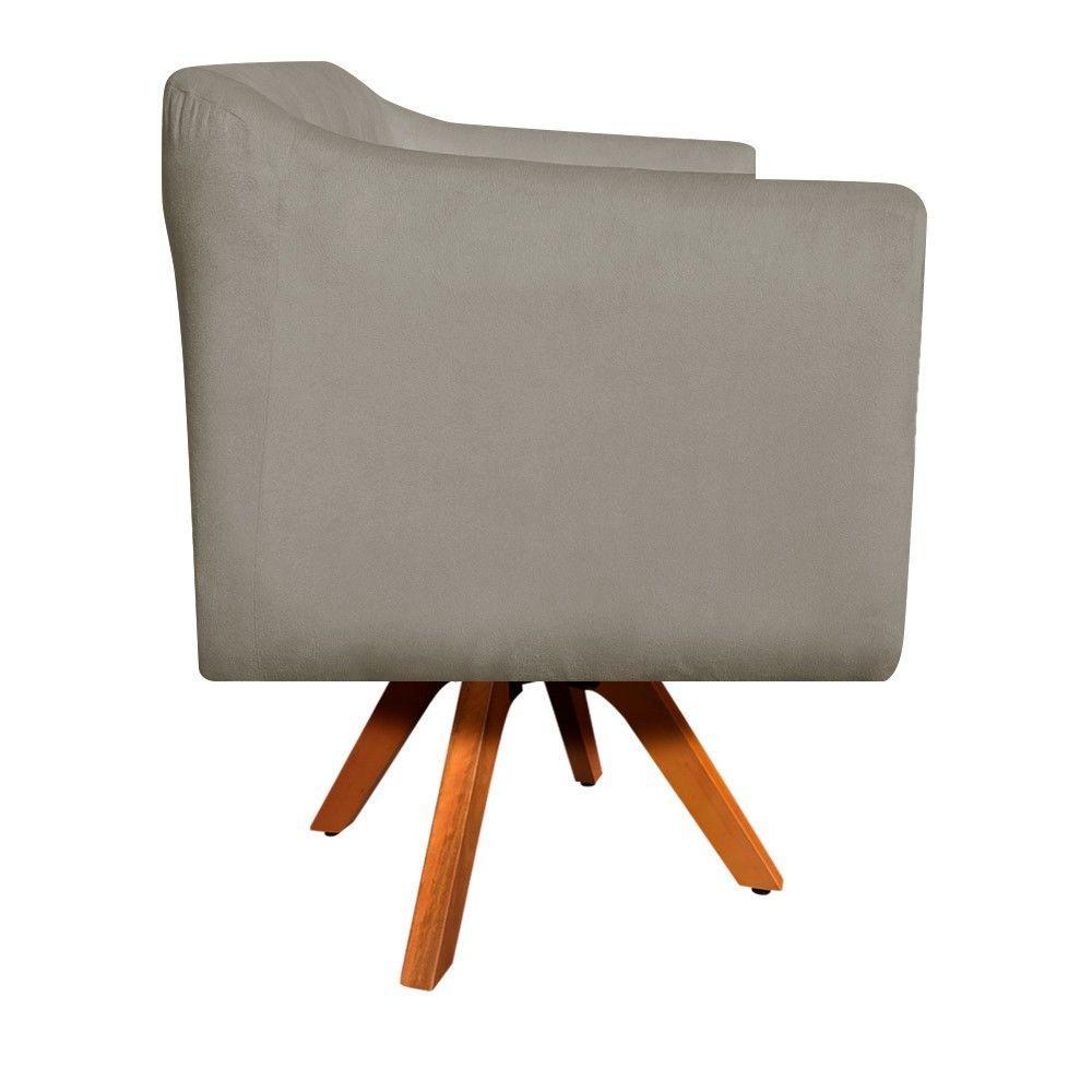 Kit 02 Poltronas Giratória Julia Marrom Rato - 2