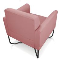 Kit 02 Poltronas Marisa Suede Preta Base X Industrial Rose - 6