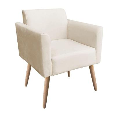 Poltrona Marisa Suede Pés Palito Natural D´rossi bege