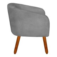 Poltrona Stella Suede Grafite Pés Palito Castanho Drossi - 3