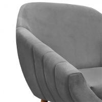 Poltrona Giovana Suede Pés Palito Castanho Drossi grafite - 7