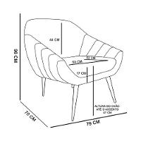 Poltrona Giovana Suede Pés Palito Castanho Drossi grafite - 8