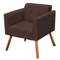 Poltrona Elisa Suede Marrom Pés Palito Castanho D´rossi - 10