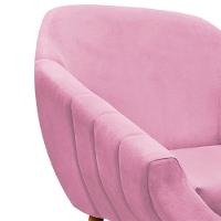Kit 02 Poltronas Giovana Suede Pés Palito Castanho rosa Bebê - 7