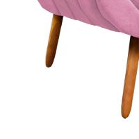 Kit 02 Poltronas Giovana Suede Pés Palito Castanho rosa Bebê - 11